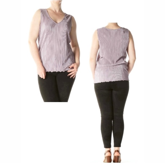 Banana Republic Factory Ribbed Shimmer Tank Top XS Lavender - Picture 1 of 8